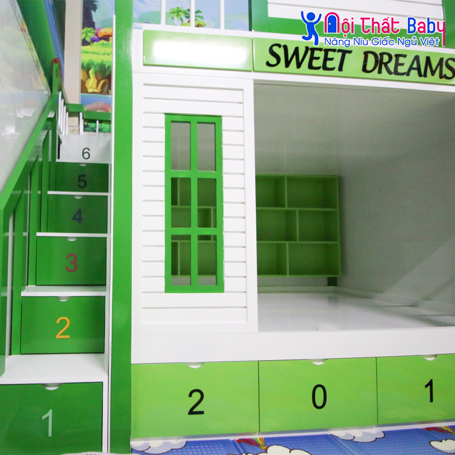 Công trình thực tế giường ngủ dành cho baby nhà chị Linh